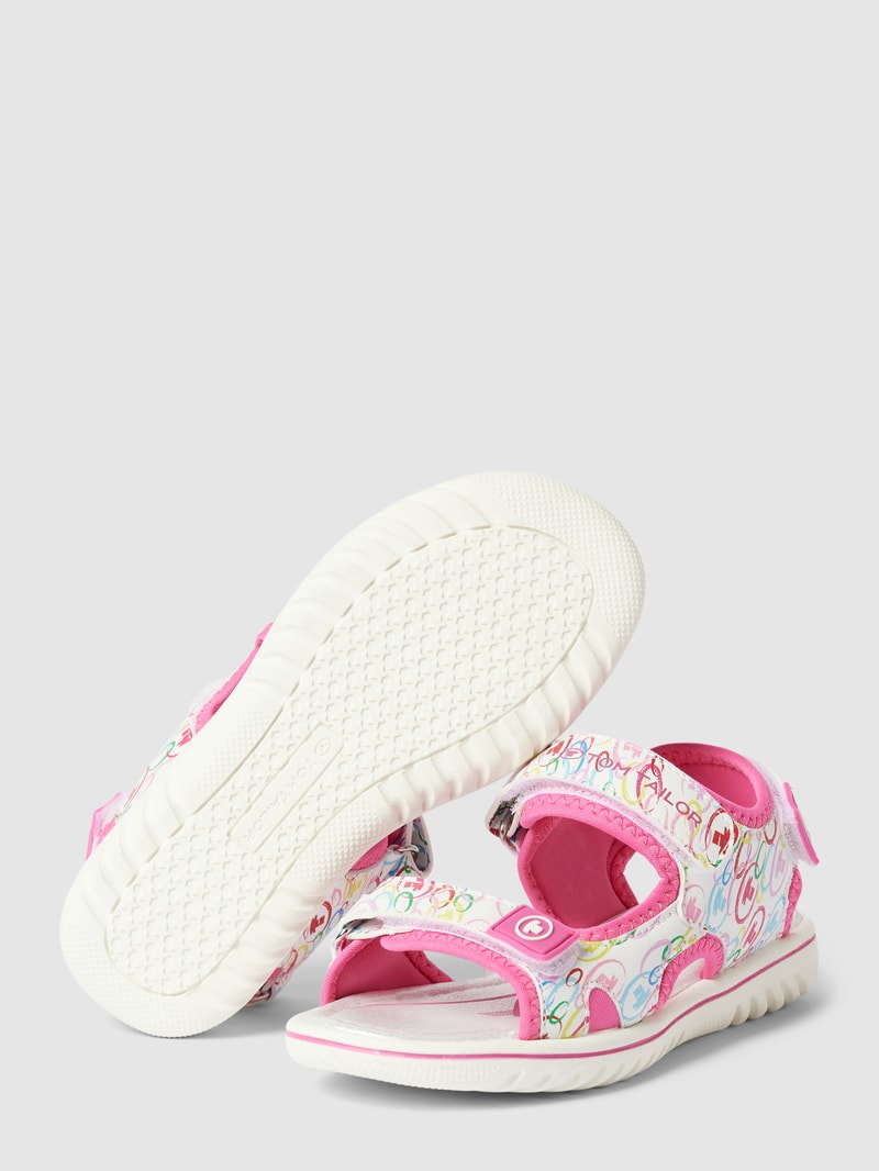 Sandalen mit Allover-Print in pink