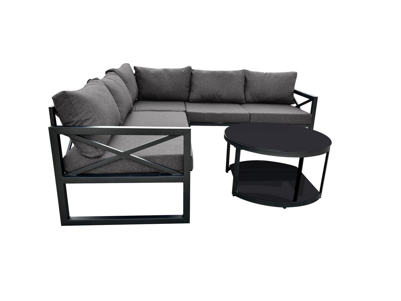 Happy Home Happy Home Ecklounge Set HGS63-DGR dunkelgrau