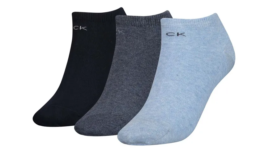Calvin Klein Damen Sneaker Socken 3er Pack light blue melange