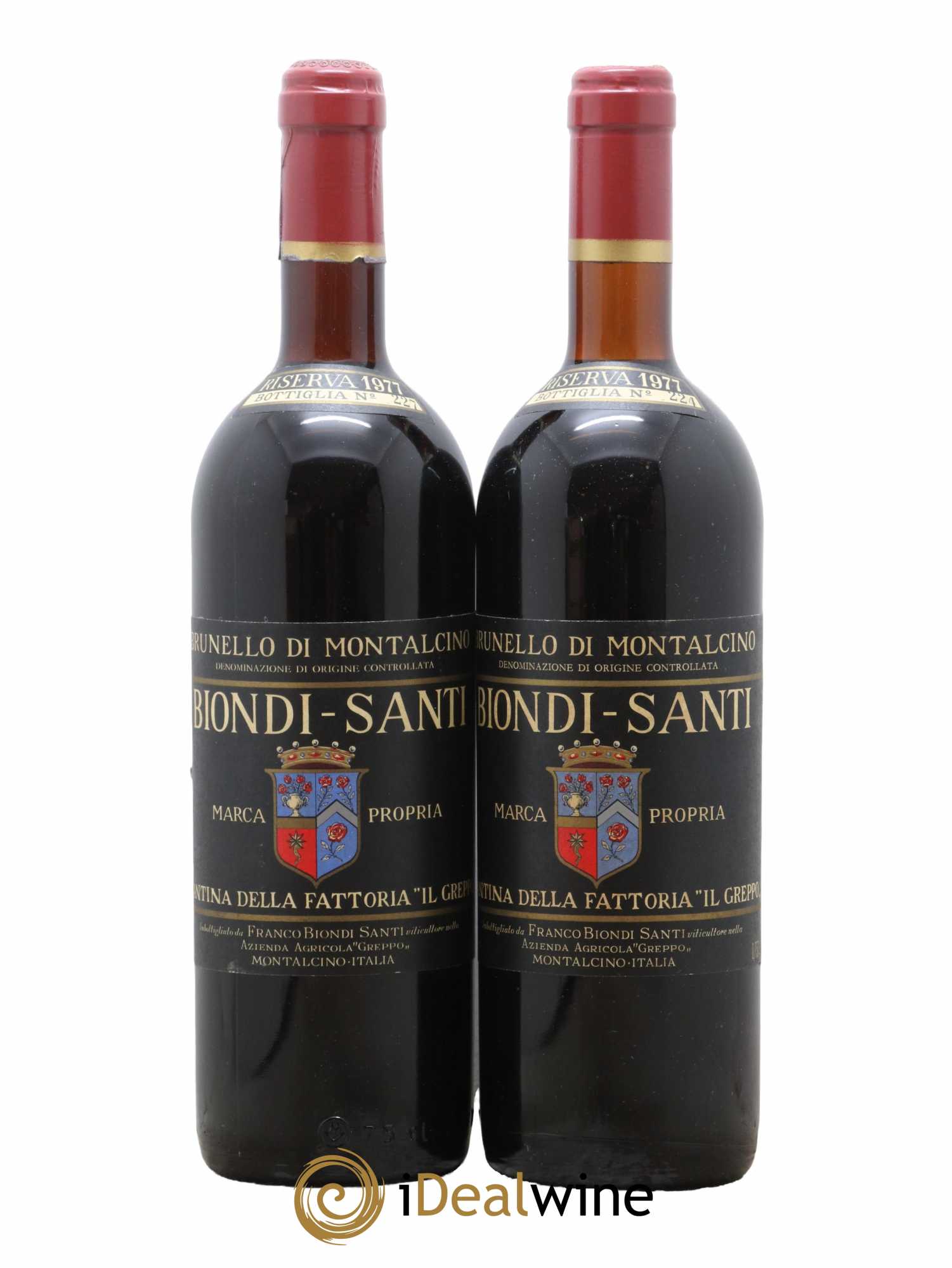 Brunello di Montalcino DOC Riserva Biondi-Santi Tenuta Greppo  1977 - Lot de 2 Bouteilles
