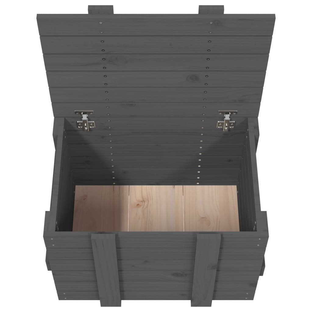 vidaXL Aufbewahrungsbox Truhe Grau 58x40,5x42 cm Massivholz Kiefer (1 St)