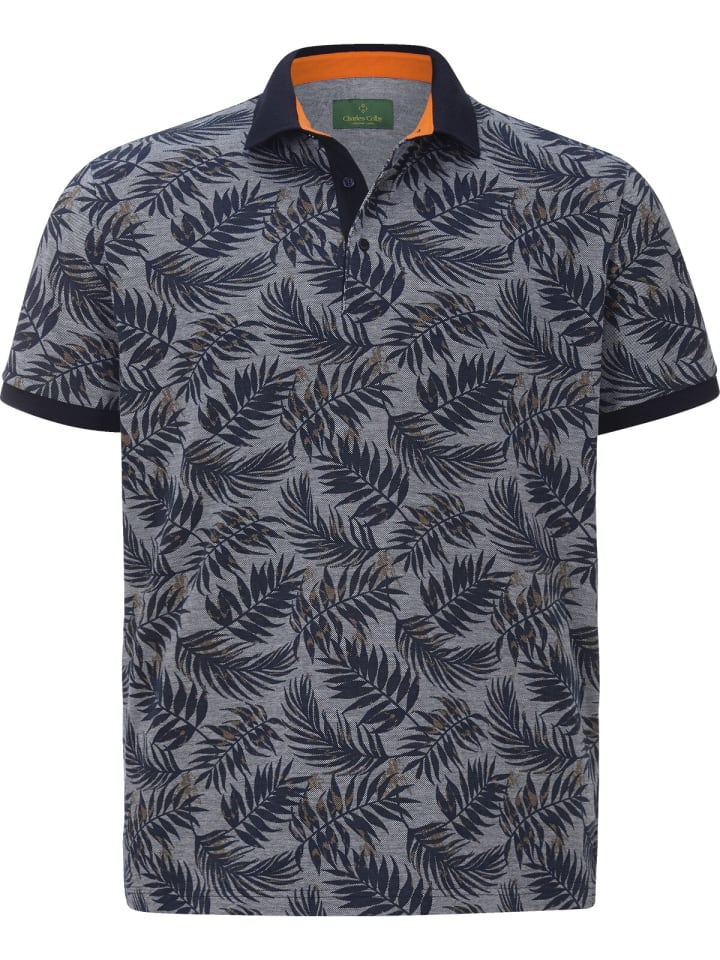 Charles Colby Poloshirt EARL ANGUS in blau gemustert günstig kaufen XXL