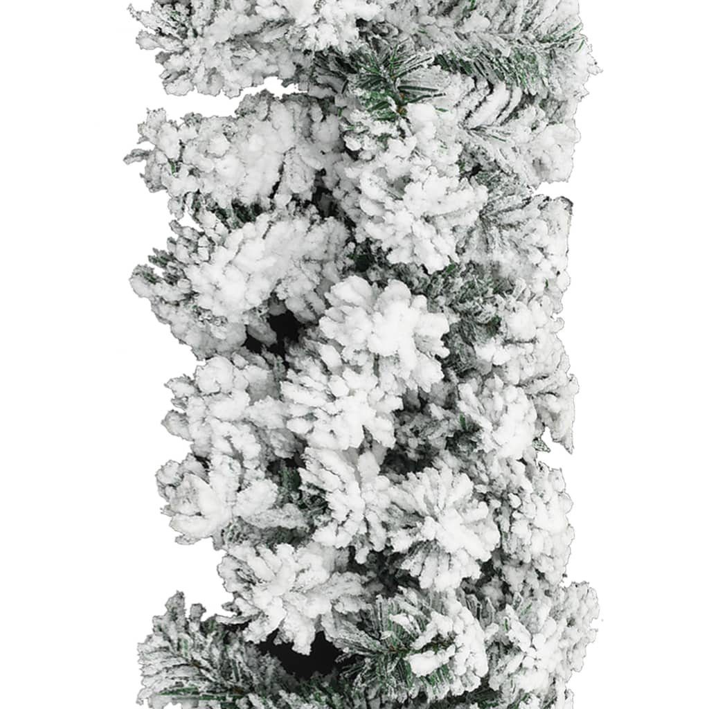 vidaXL Christbaumschmuck Weihnachtsgirlande mit Schnee Grün 5 m PVC (1-tlg)