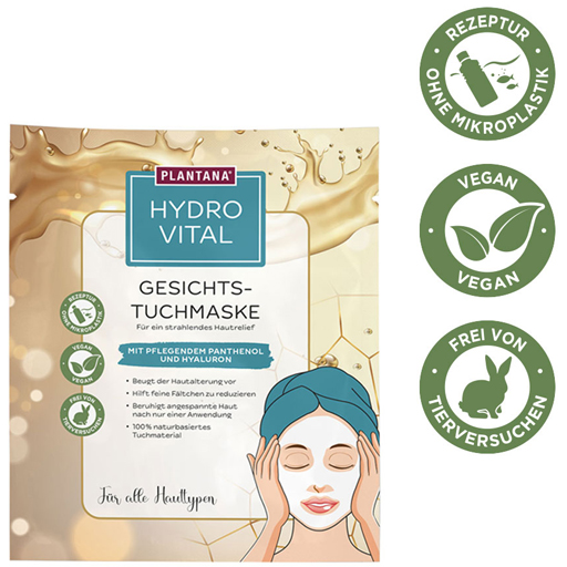 PLANTANA Hydrovital Ges.Tuchm.Panthenol&Hyaluron  1 St  Gesichtsmaske