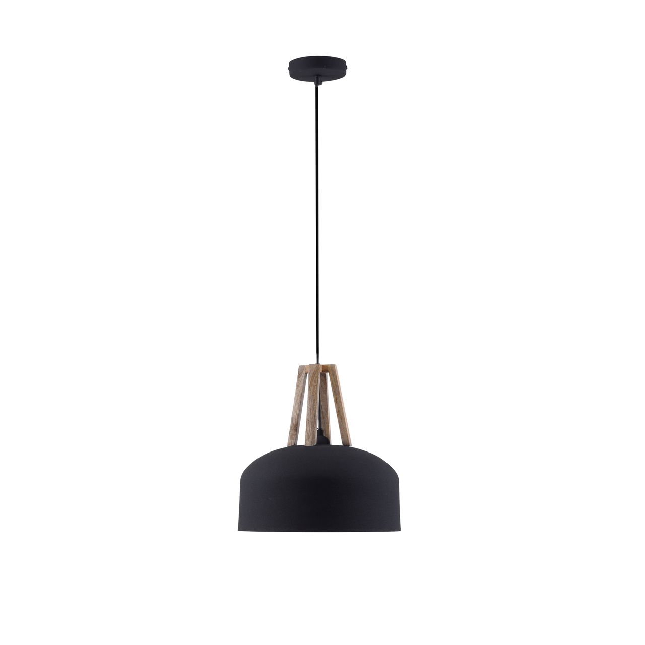 JUST LIGHT LeuchtenDirekt Pendelleuchte HAREA, 1xE27 max. 25W exkl., Holzapplikation, Ø32 cm, Innenleuchte, IP20