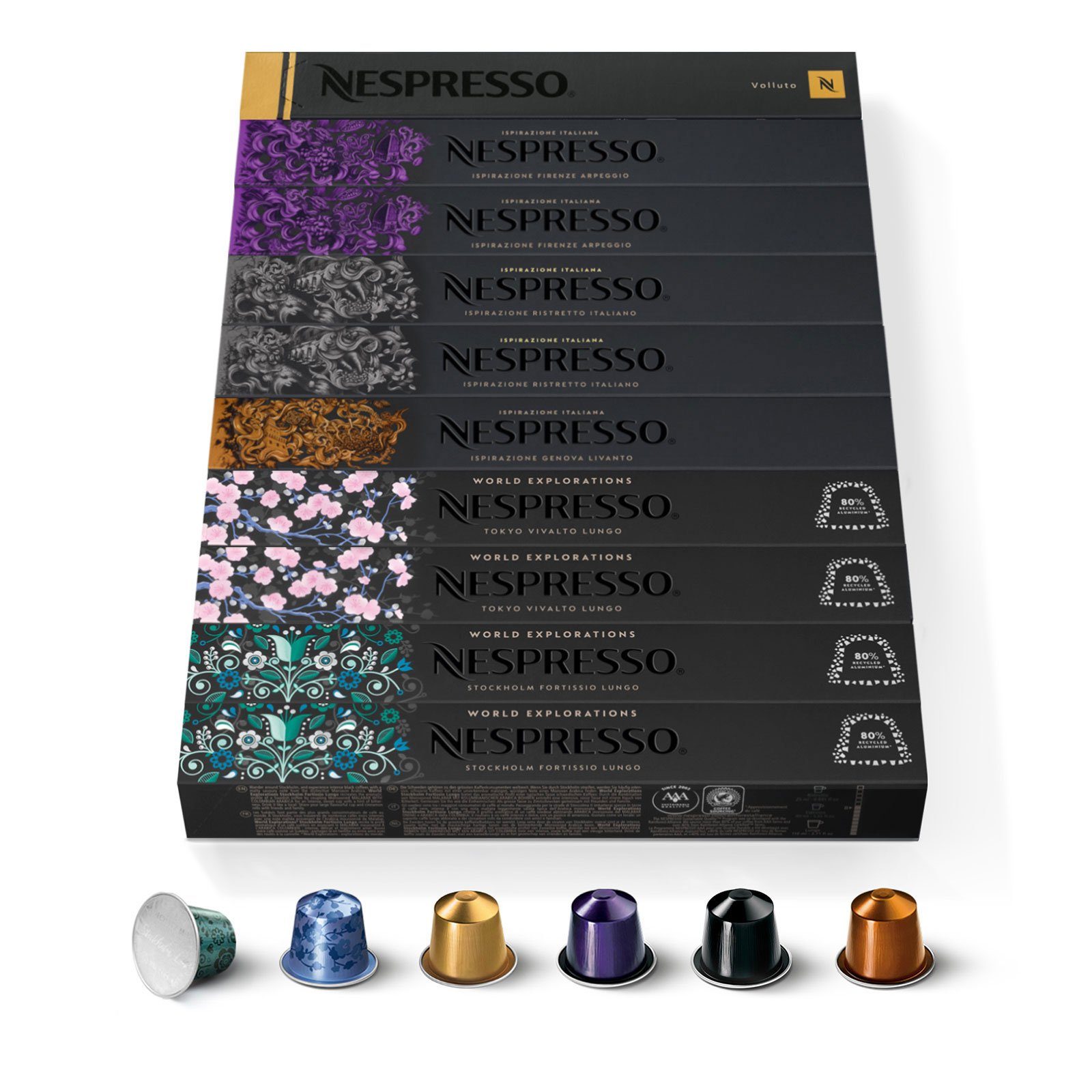 Krups Kapselmaschine XN630 Citiz Platinum & Milk, 100 ORIGINALE NESPRESSO-KAPSELN
