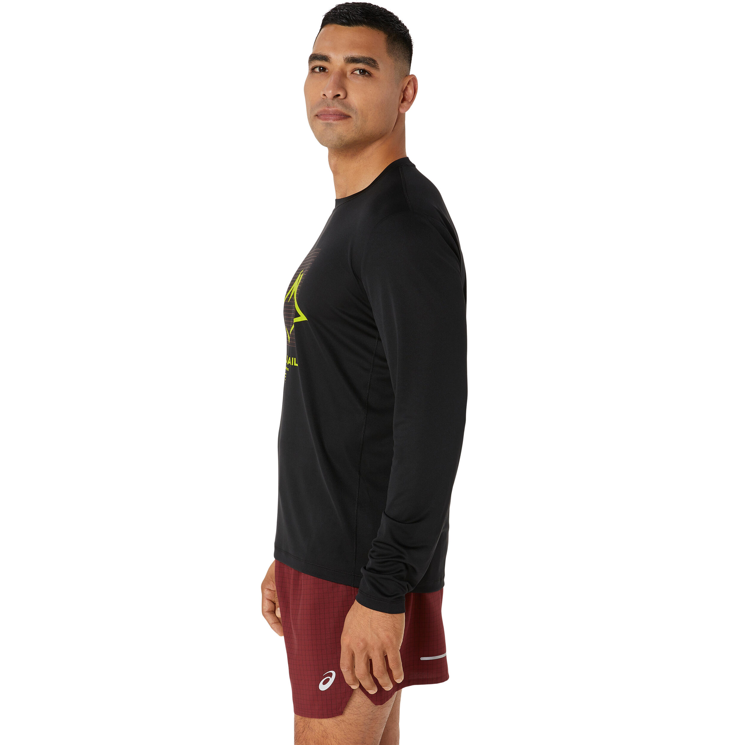 Fujitrail Logo Lauftop Herren - Schwarz, Dunkelrot