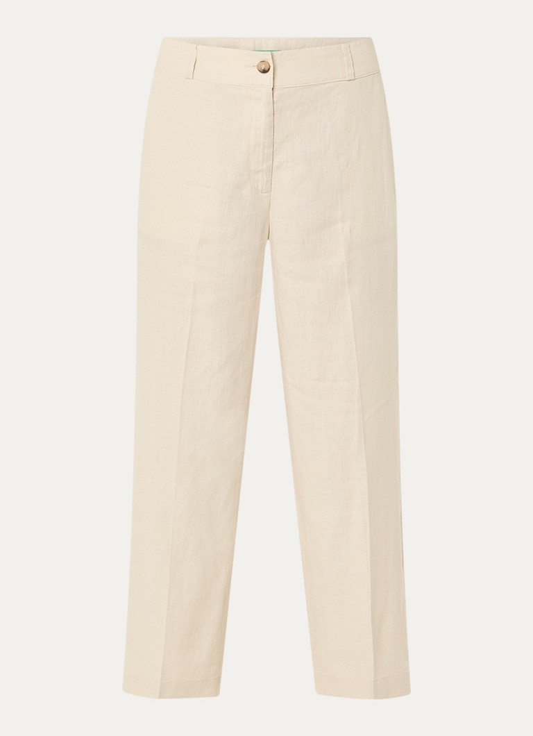 Pantaloni cropped in lino a vita alta e gamba dritta di Benetton