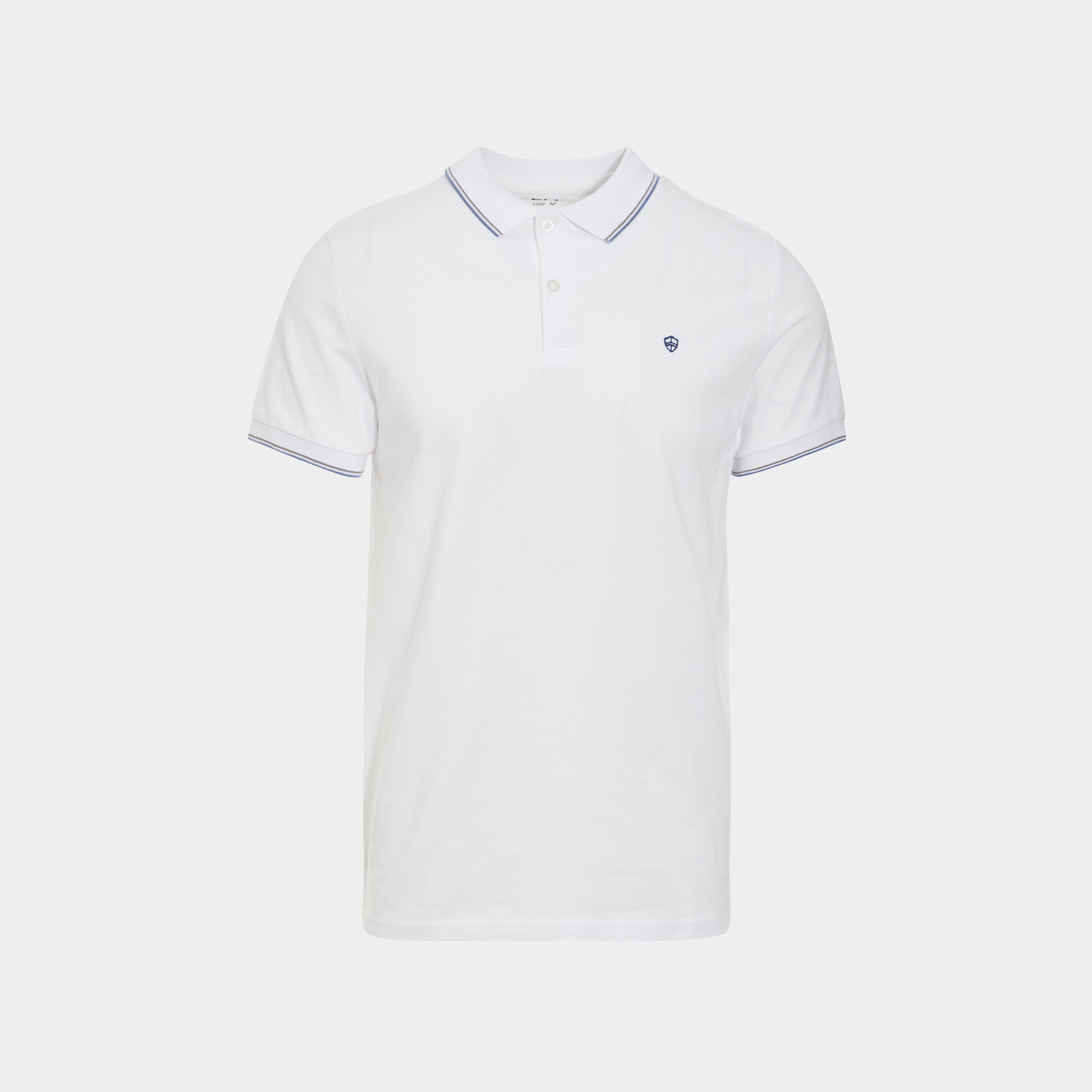 Polo manches courtes bords contrastés blanc homme | La Halle