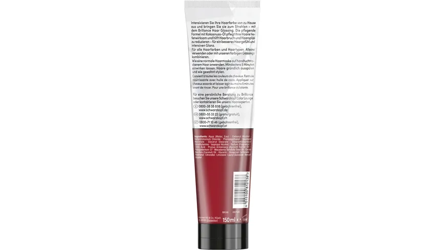 Schwarzkopf Brillance Glanz-Behandlung Haar Glossing Neutral 150 ml transparent - transparent