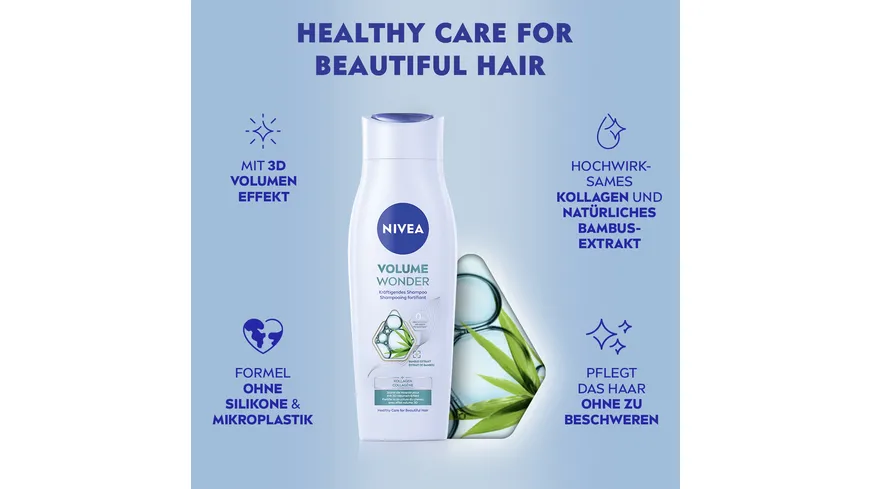 NIVEA Volumen&Kraft Shampoo Glanz Serum feines plattes Haar 250 ml