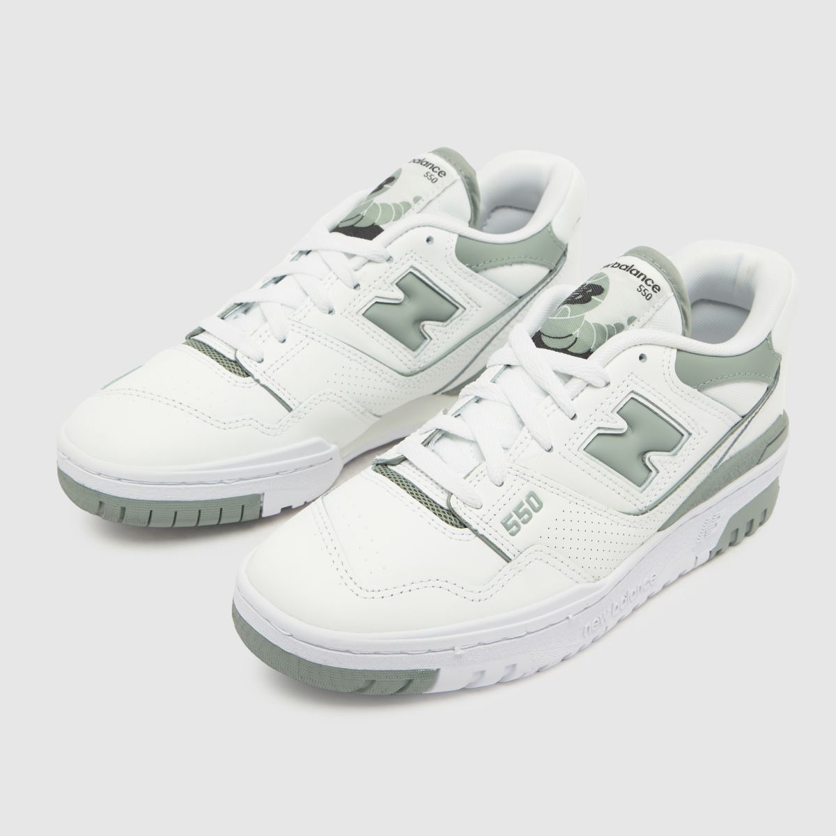 New Balance bb550 träningsskor i vitt och grönt