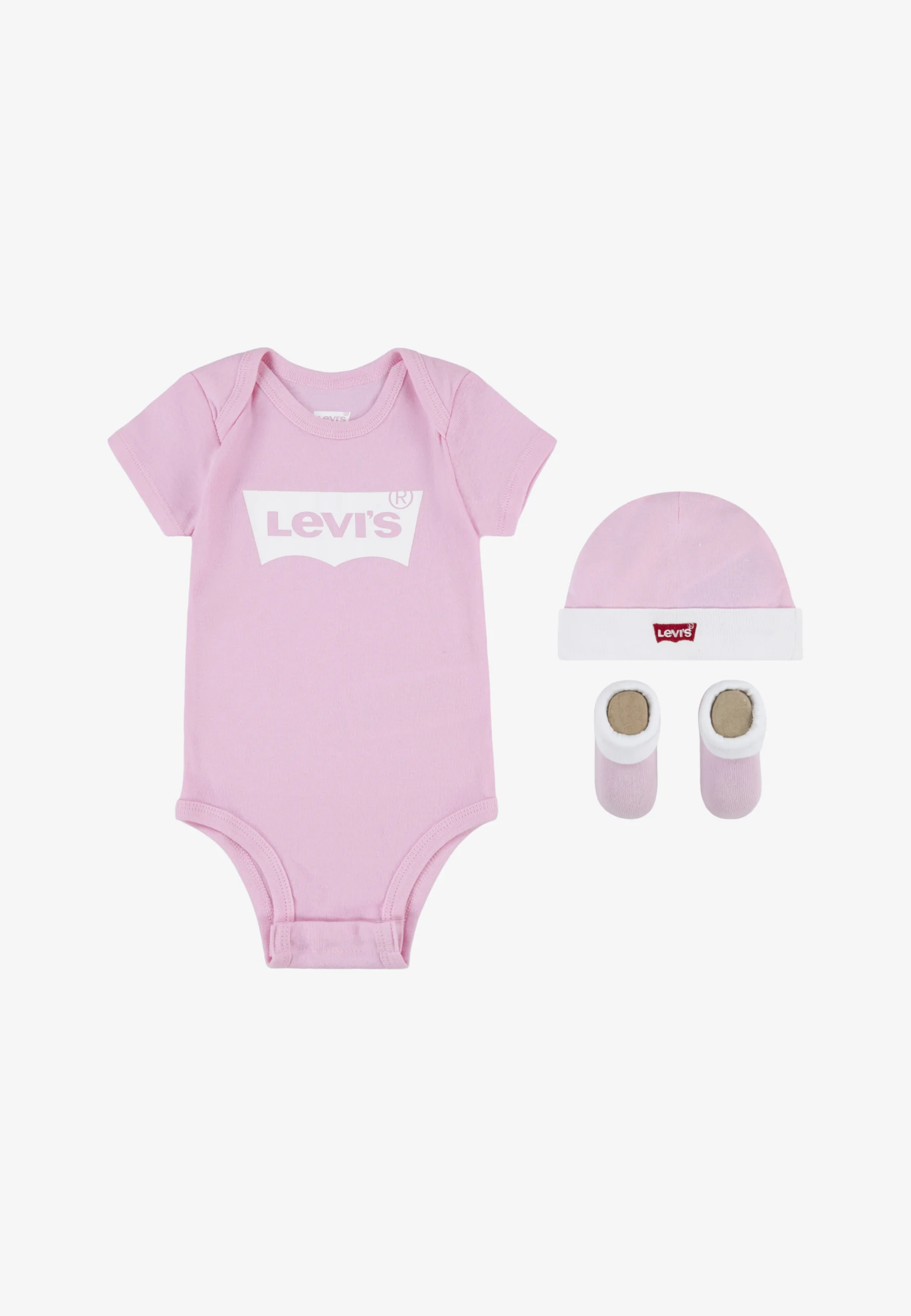 Conjunto unisex de mono, gorro y botín con alas de murciélago de Levi's® - Regalo para baby shower