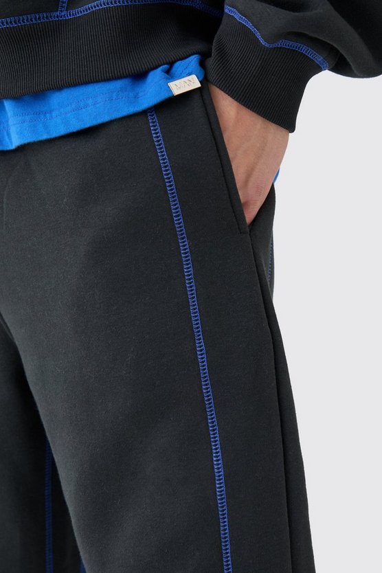 Lockere Jogginghose mit Kontrast-Naht