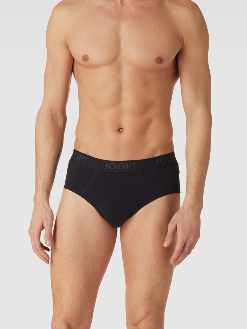 Slip mit elastischem Logo-Bund in schwarz