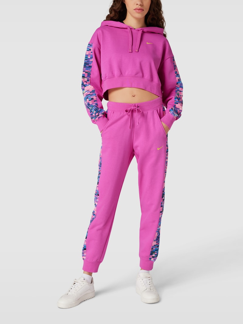 Sweatpants mit Label-Print in pink
