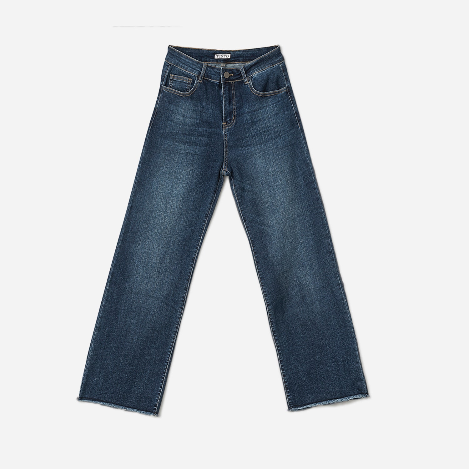 Jean large TEXTO bleu bas frangés