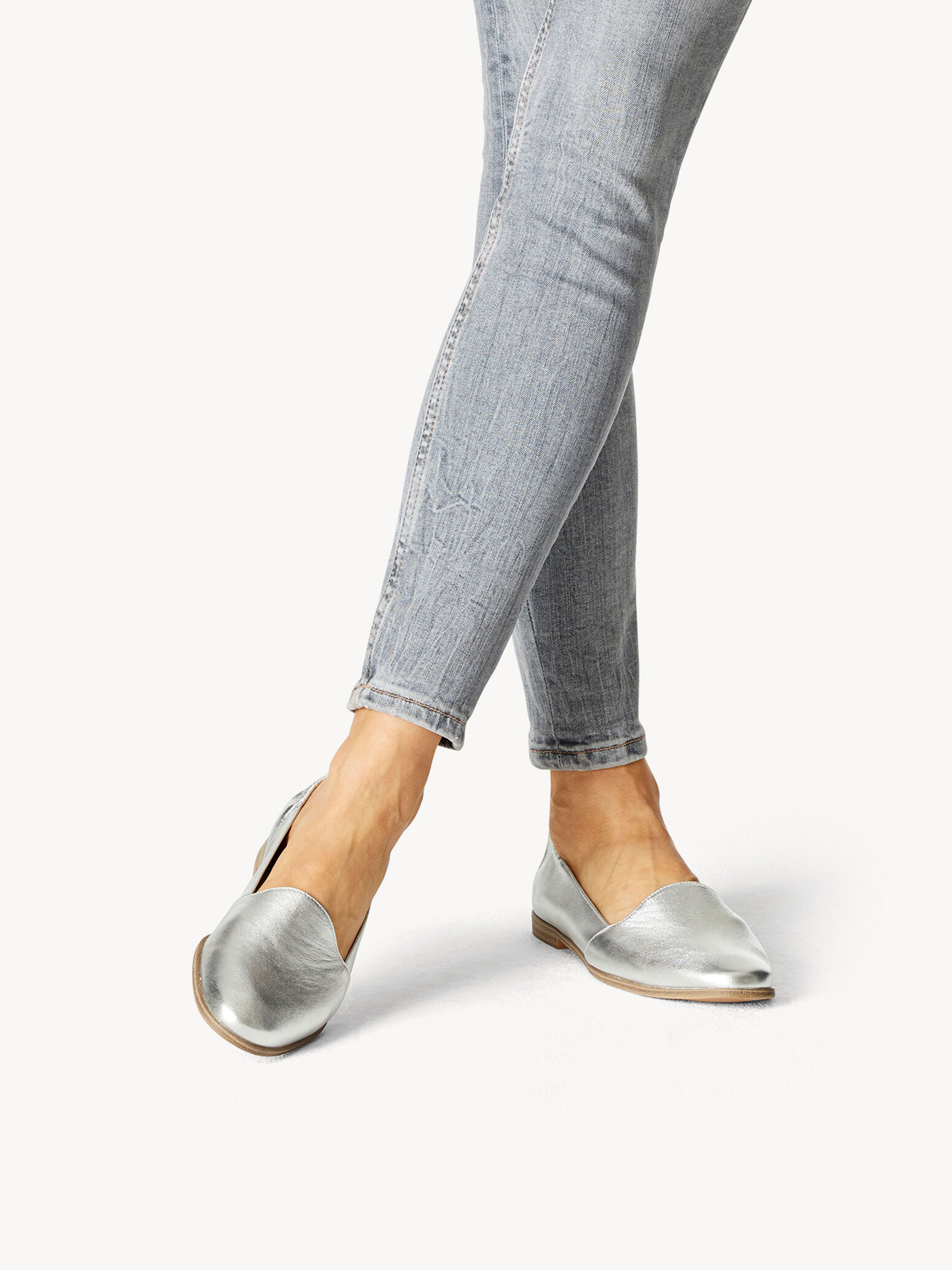 Slipper en cuir - métallique