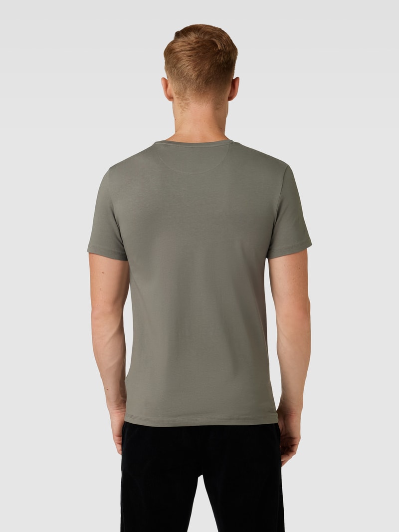 T-Shirt mit Label-Patch Modell 'JOE' in dunkelgrau