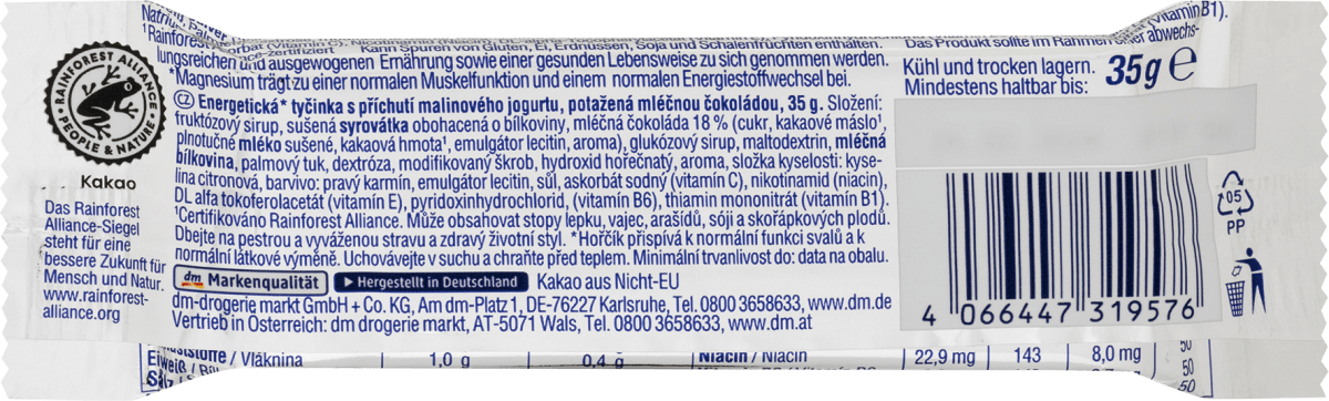 Energieriegel, Himbeere Joghurt Geschmack, 35 g