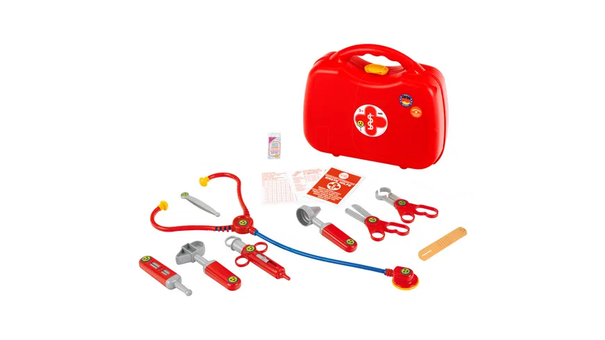 Theo Klein 4383 Arztkoffer | 14-teiliger Doktorkoffer mit Stethoskop, Thermometer, Spritze und praktischem Tragegriff