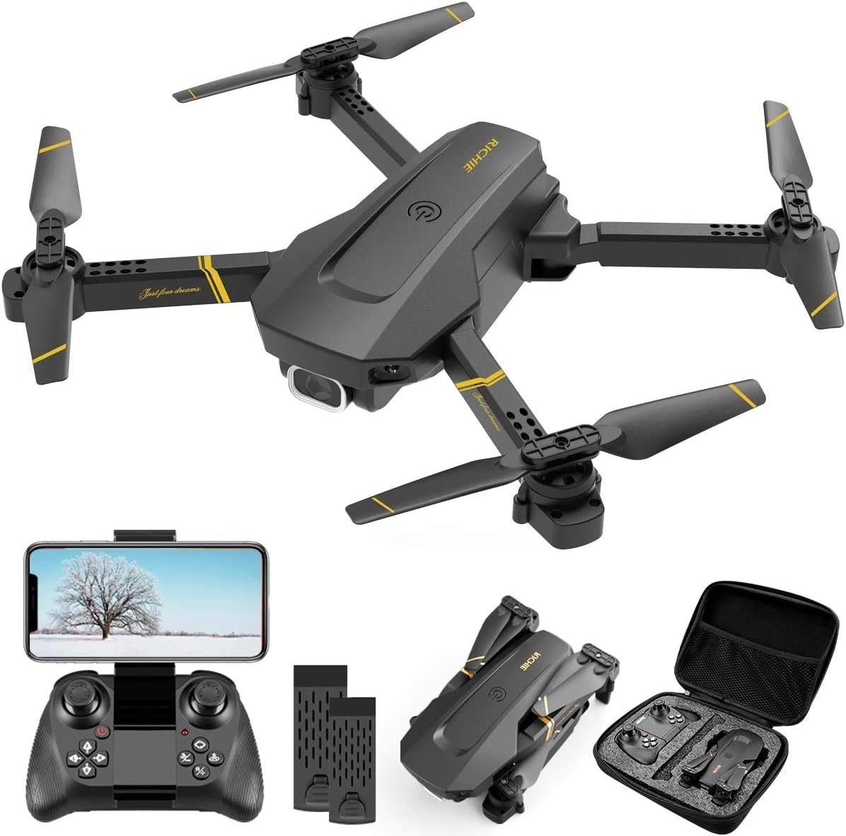 4DRC V4 für Kinder & Anfänger, 32 Minuten Flugzeit, klappbarer Quadcopter Spielzeug-Drohne (1080P HD, FPV-Live-Video, Trajektorienflug, optischer Fluss, Höhenhaltung)