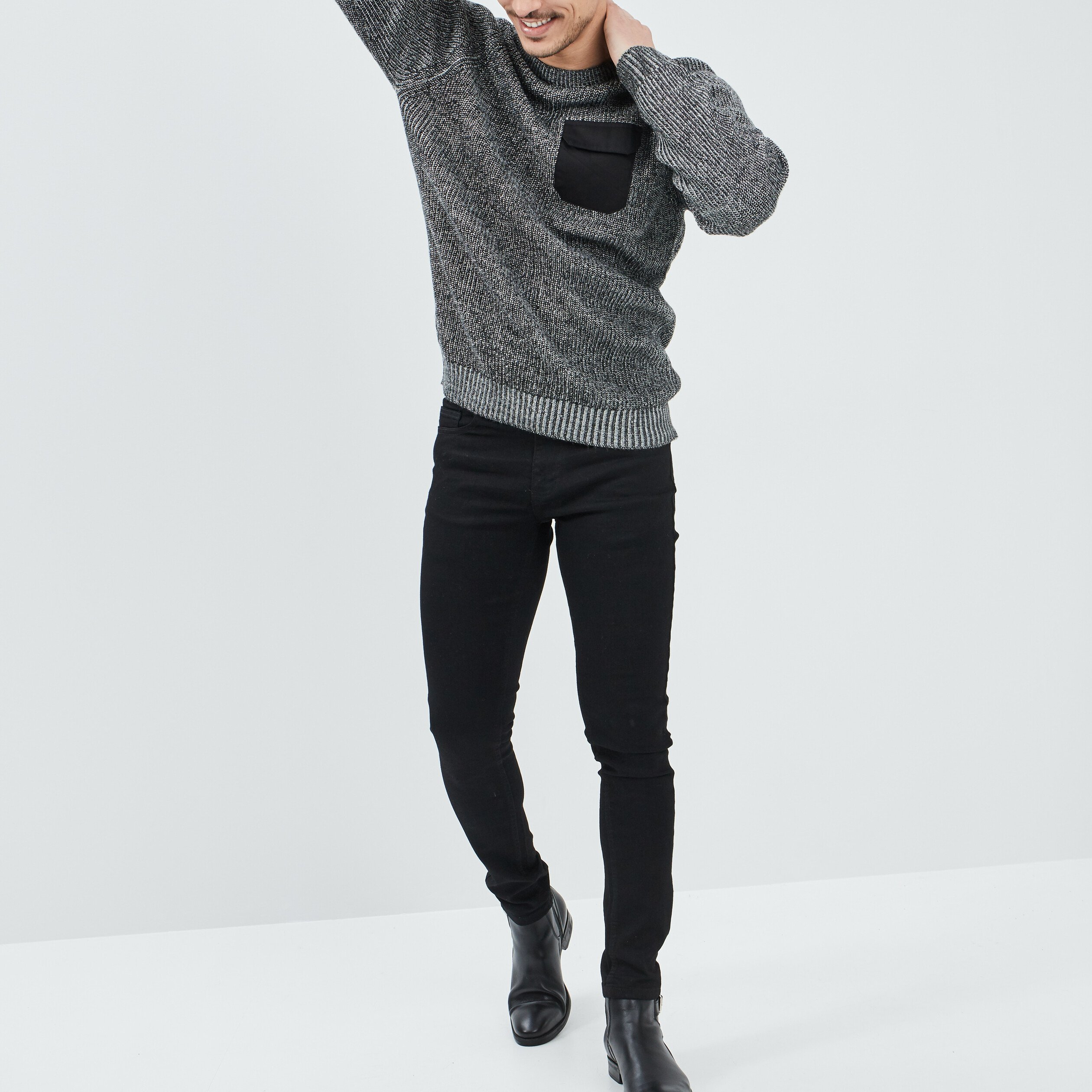 Jeans super skinny Liberto denim noir homme | La Halle