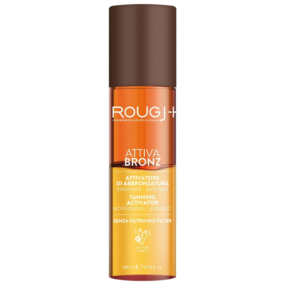 Loção bifásica com ativador de bronzeamento - Primer bronzeador, spray solar sem proteção