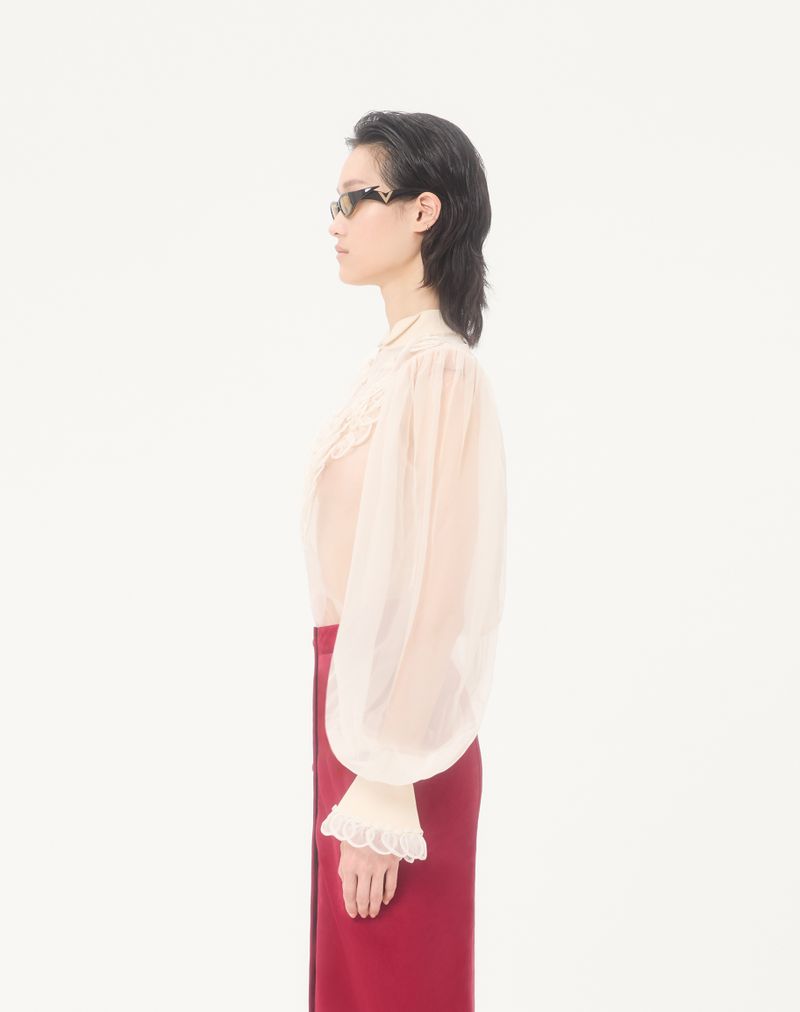 Broderet organza-skjorte