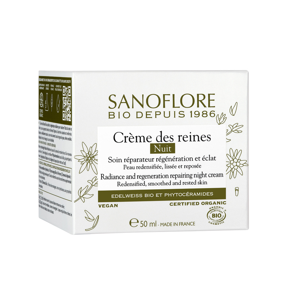 Sanoflore Reines Crème nuit anti-âge redensifiant régénération éclat certifiée bio