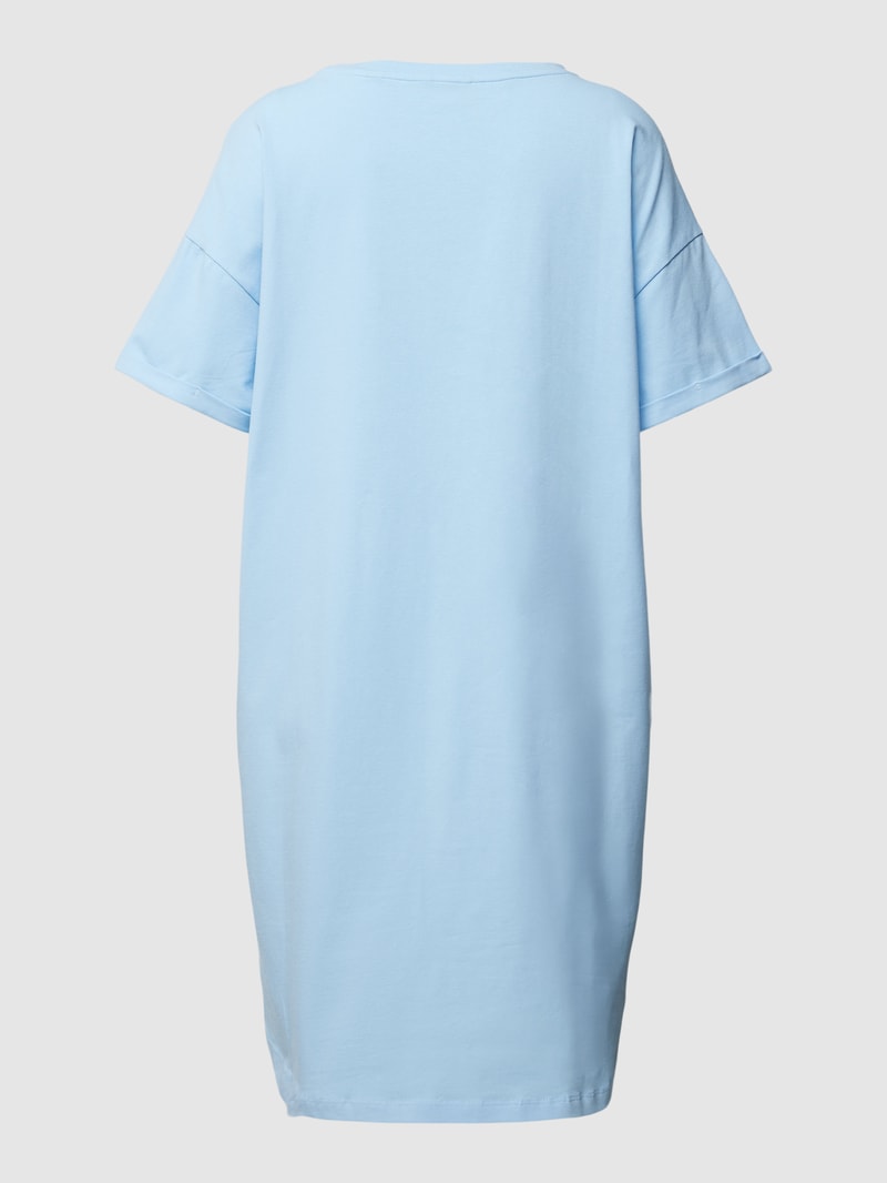Nachthemd mit Label-Print in hellblau