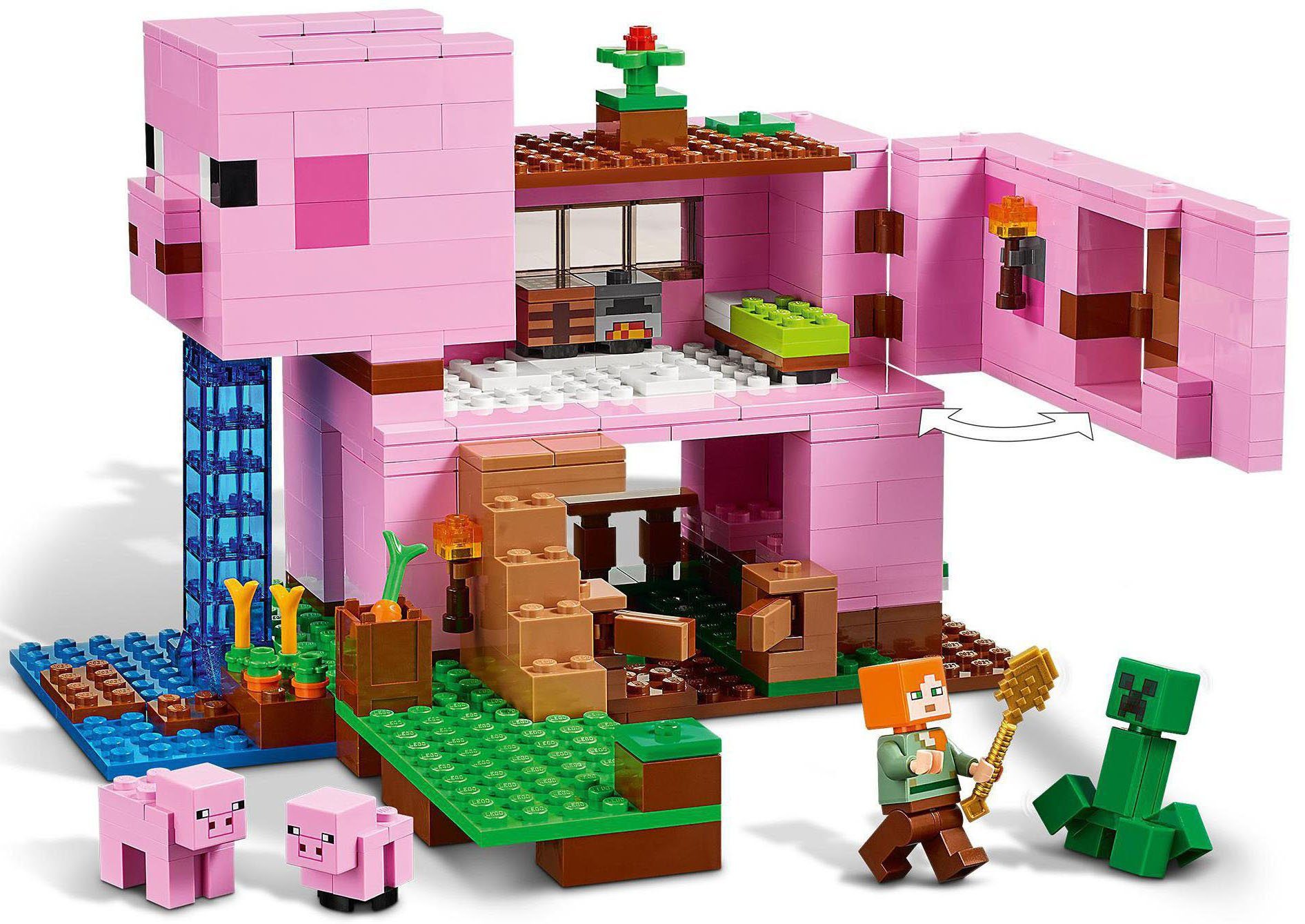 LEGO® Konstruktionsspielsteine Das Schweinhaus (21170), LEGO® Minecraft™, (490 St), Made in Europe