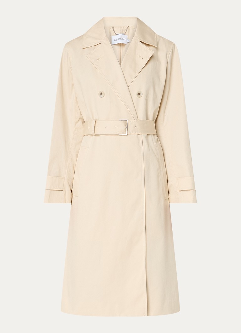 Trench doppiopetto Calvin Klein Essential con cintura