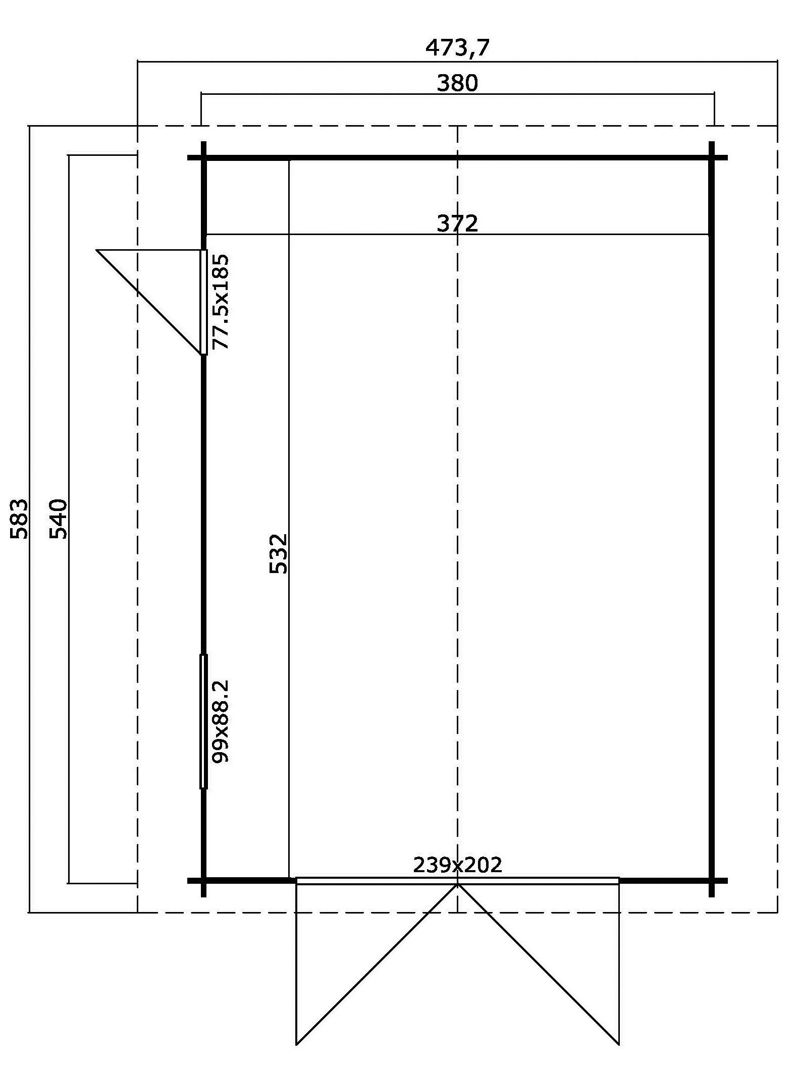 LASITA MAJA Garage Yarik, BxT: 474x583 cm, 202 cm Einfahrthöhe