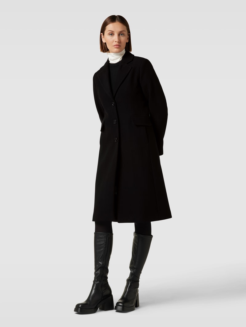 Mantel mit Bindegürtel in schwarz
