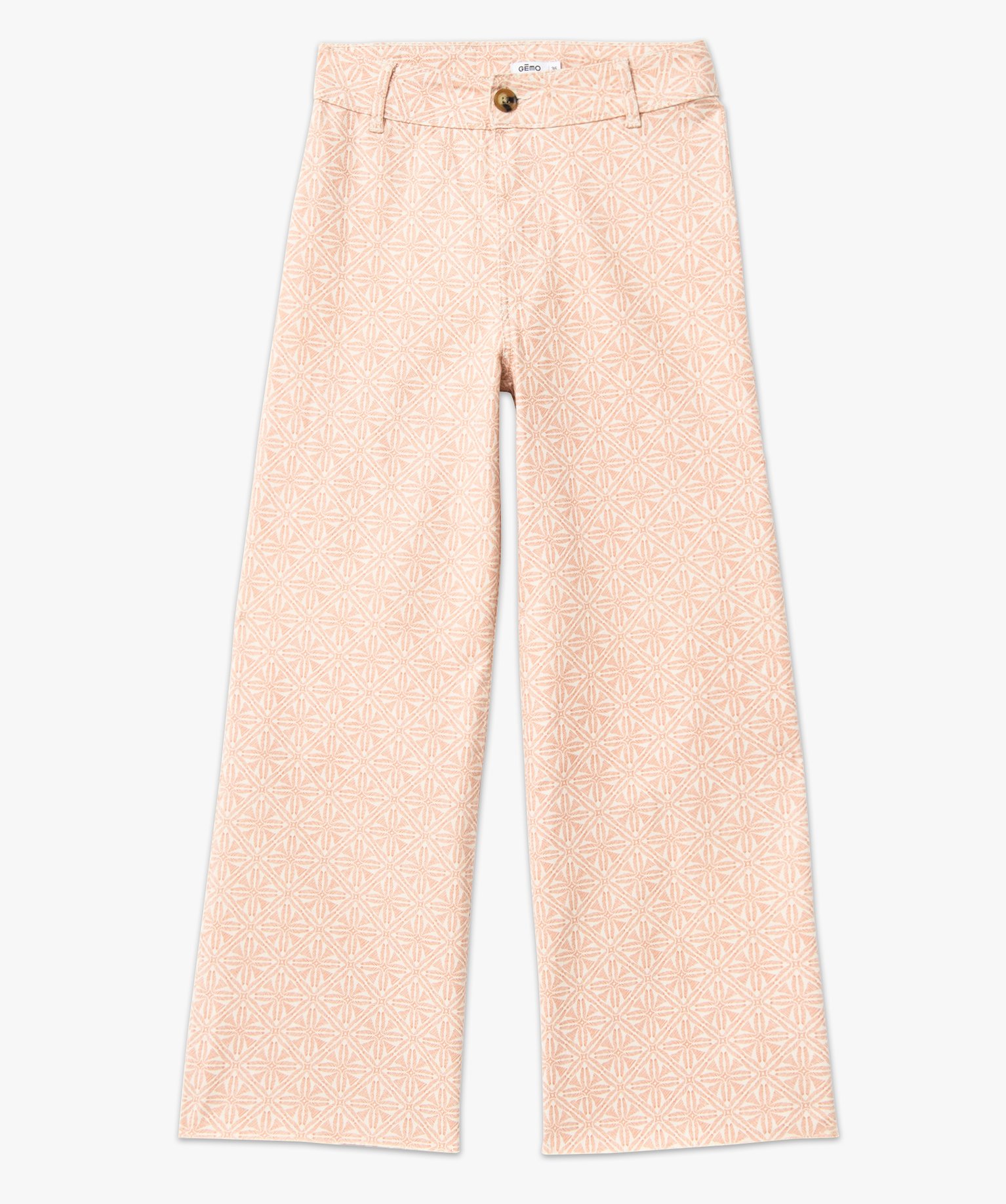 Jean wide leg taille haute imprimé femme imprime | GEMO