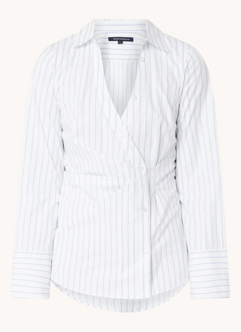 French Connection  Isabelle blouse met streepprint en asymmetrische zoom