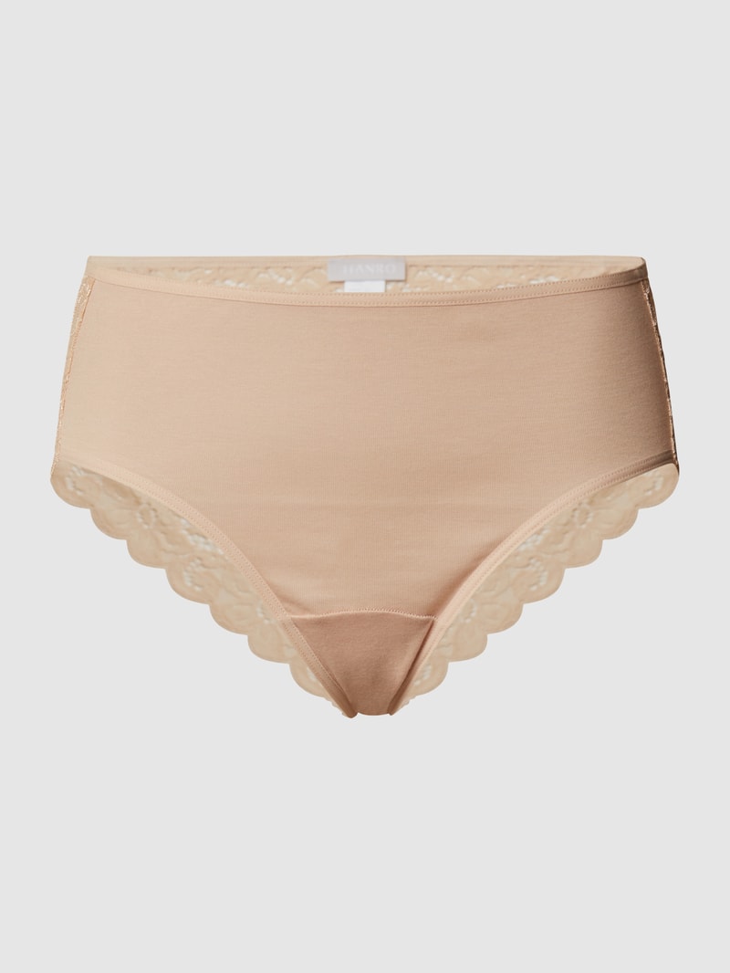 Slip aus Feinripp mit Spitzeneinsatz Modell Moments in beige