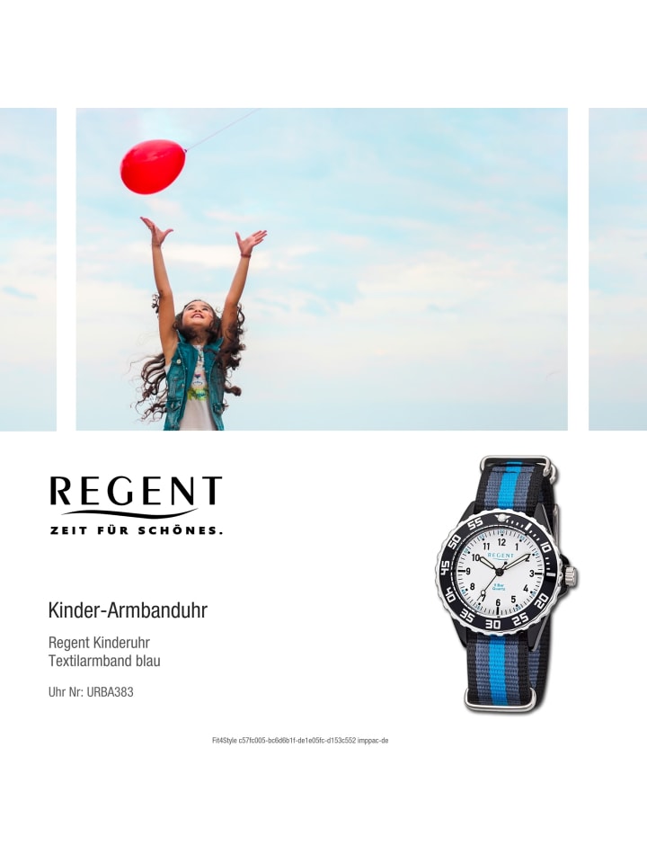 Regent Analog-Armbanduhr Regent Kinderuhren blau, schwarz mittel (ca. 35mm) günstig kaufen onesize