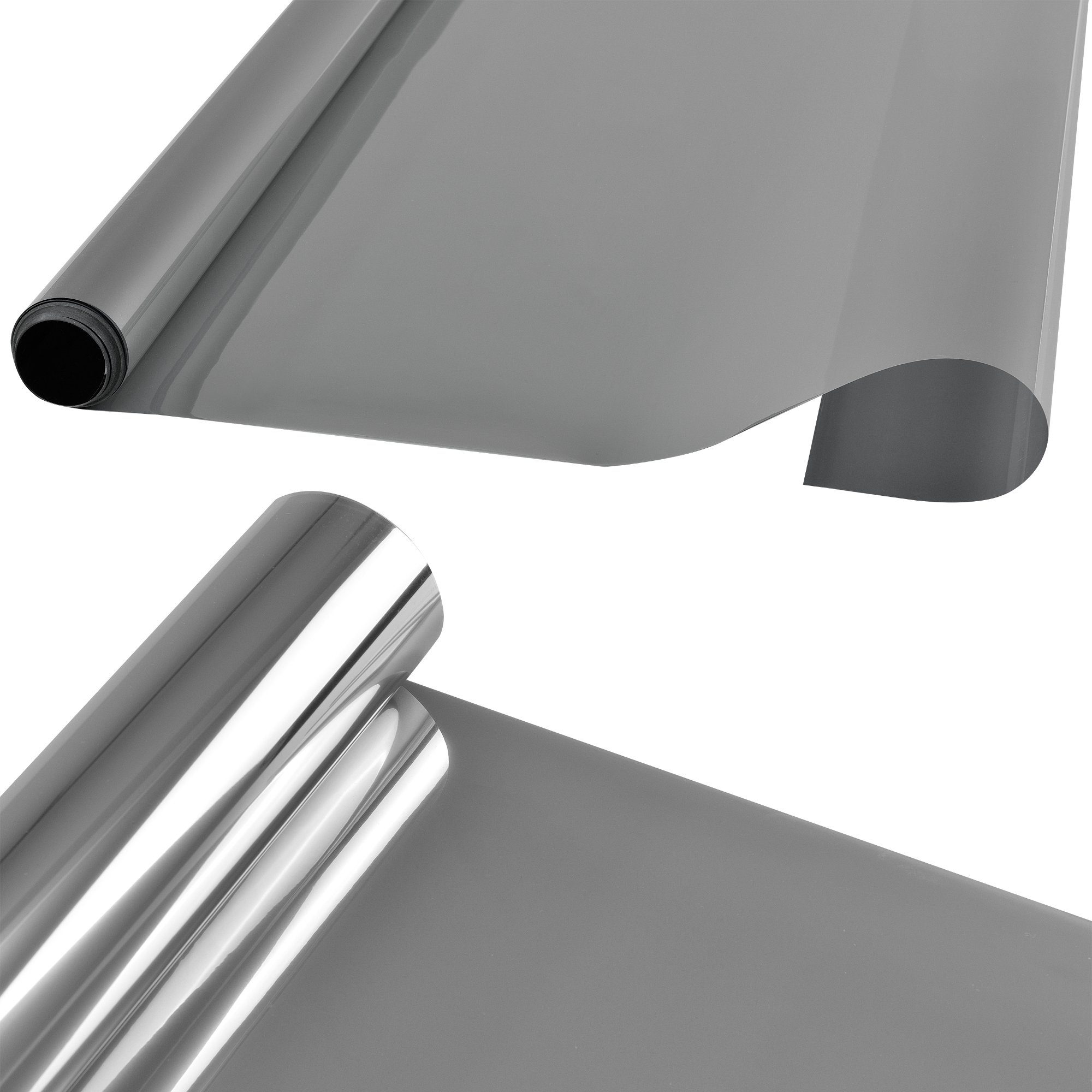 Fensterfolie, casa.pro, glatt, Sichtschutzfolie Eslöv verspiegelt 50cm x 2m selbstklebend Silber
