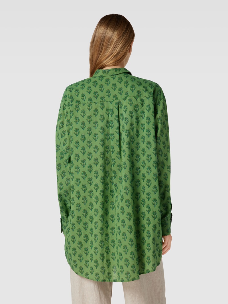 Longbluse mit Allover-Muster in grün