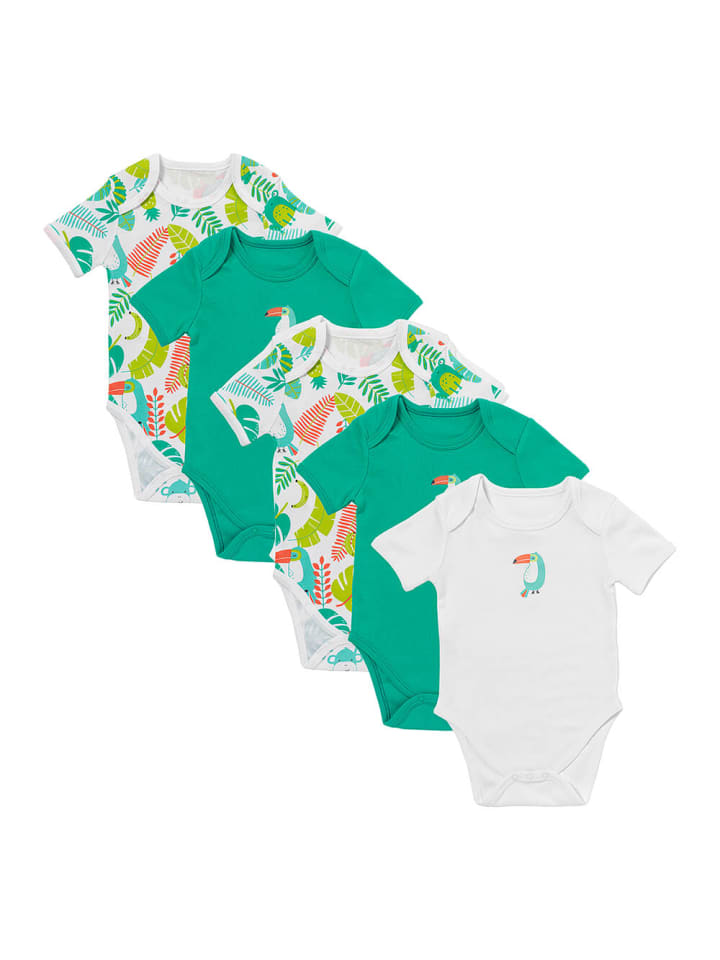 Schlummersack Bio Baby-Bodys kurzarm 5er-Pack in Grün günstig kaufen