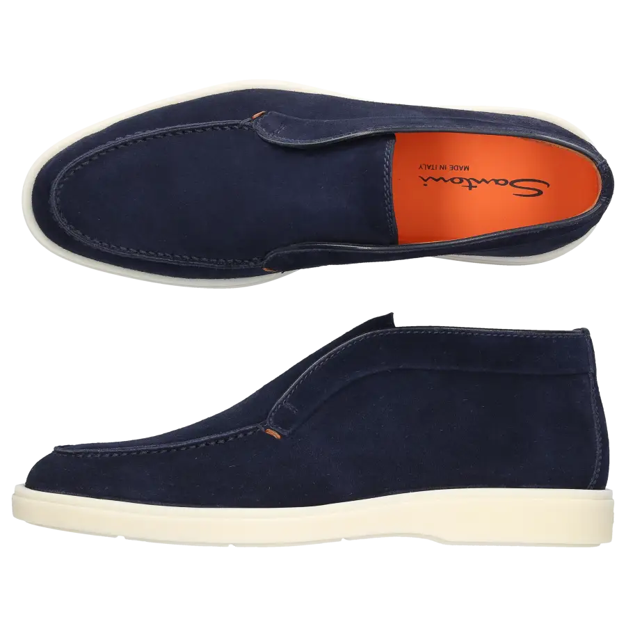Santoni - Stiefeletten DESERT BOOT Veloursleder - blau