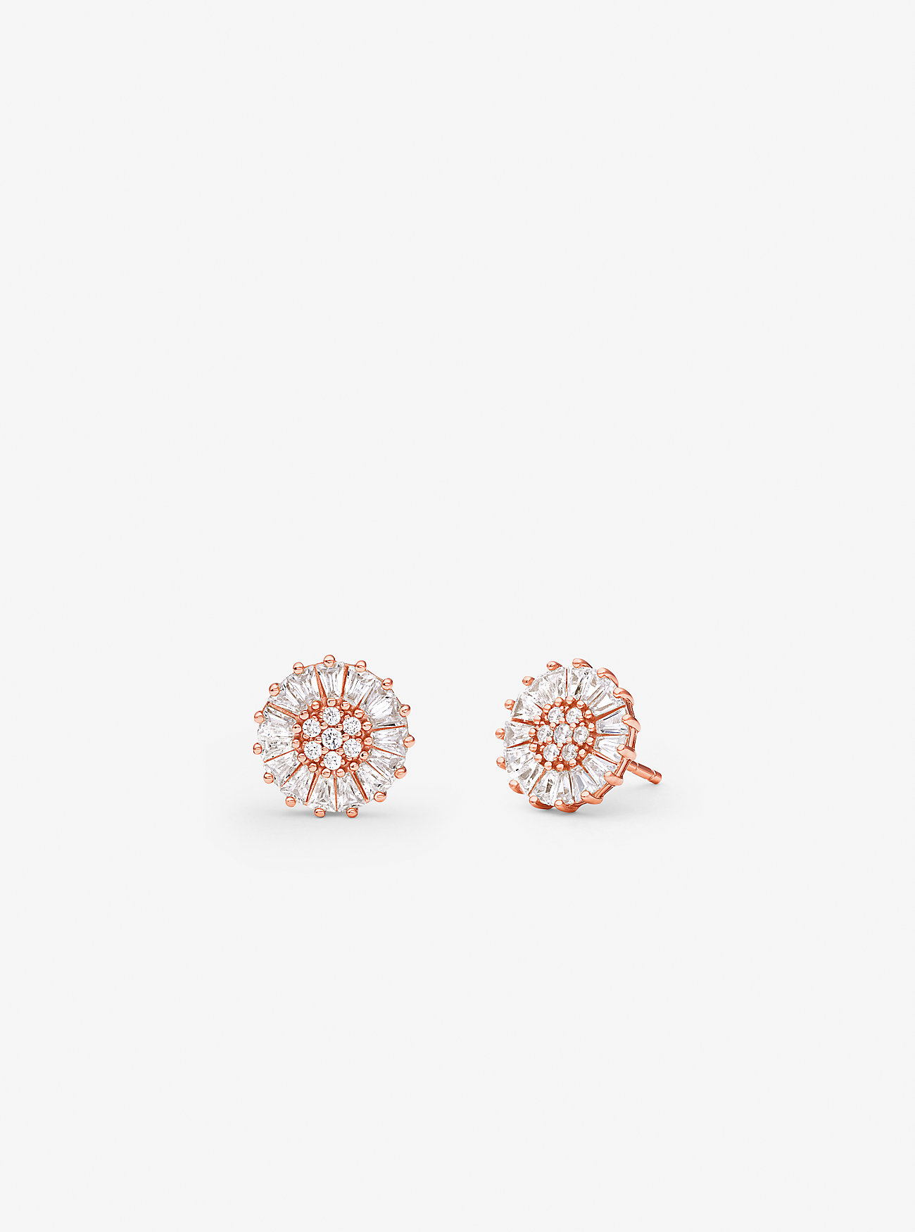 Orecchini a lobo in argento sterling placcato metalli preziosi con pavé - ORO ROSA