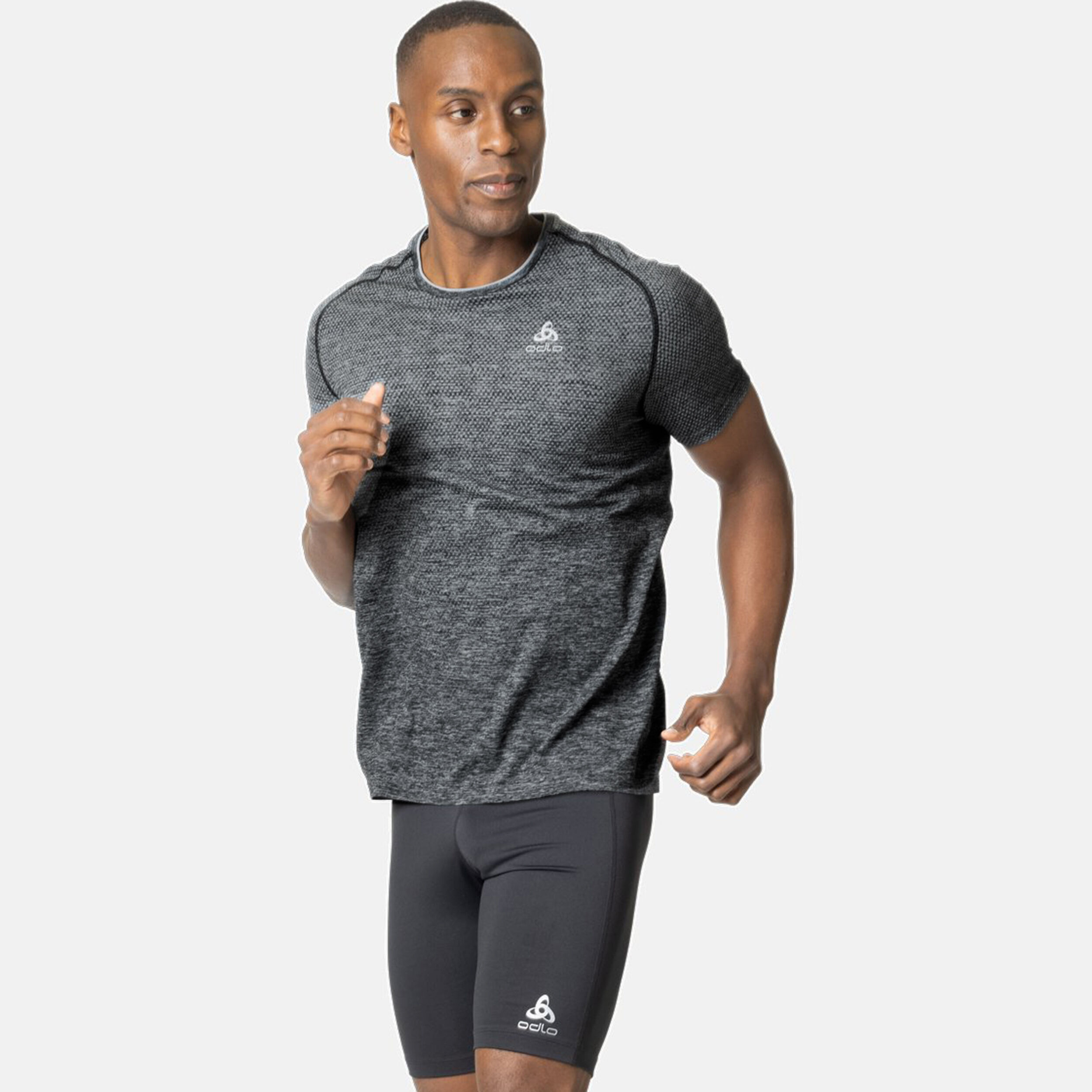 Crew Neck Essential Seamless Laufshirt Herren - Grau