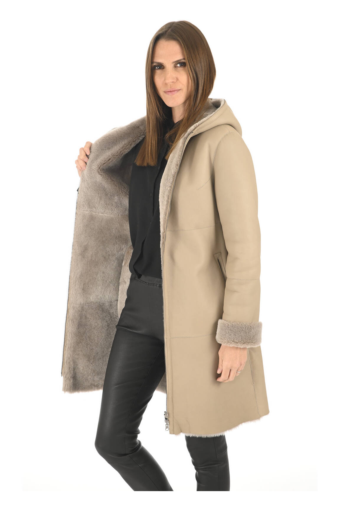 La Canadienne Manteaux Longs Femme couleur beige
