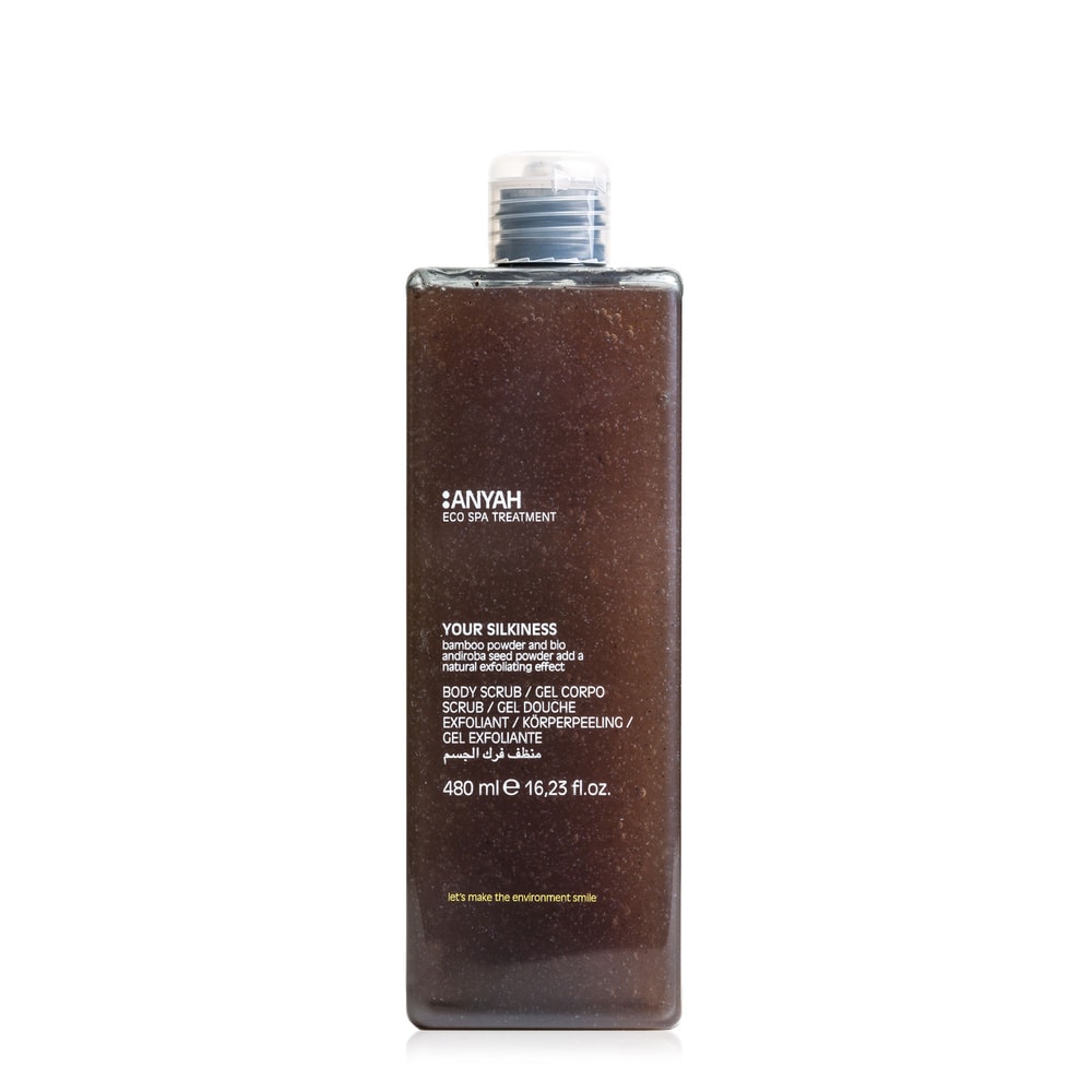 anyah GEL DOUCHE EXFOLIANT ,GRANULÉS DE BAMBOU ET LES GRAINES D’ANTIROBE BIOLOGIQUE Gel Douche