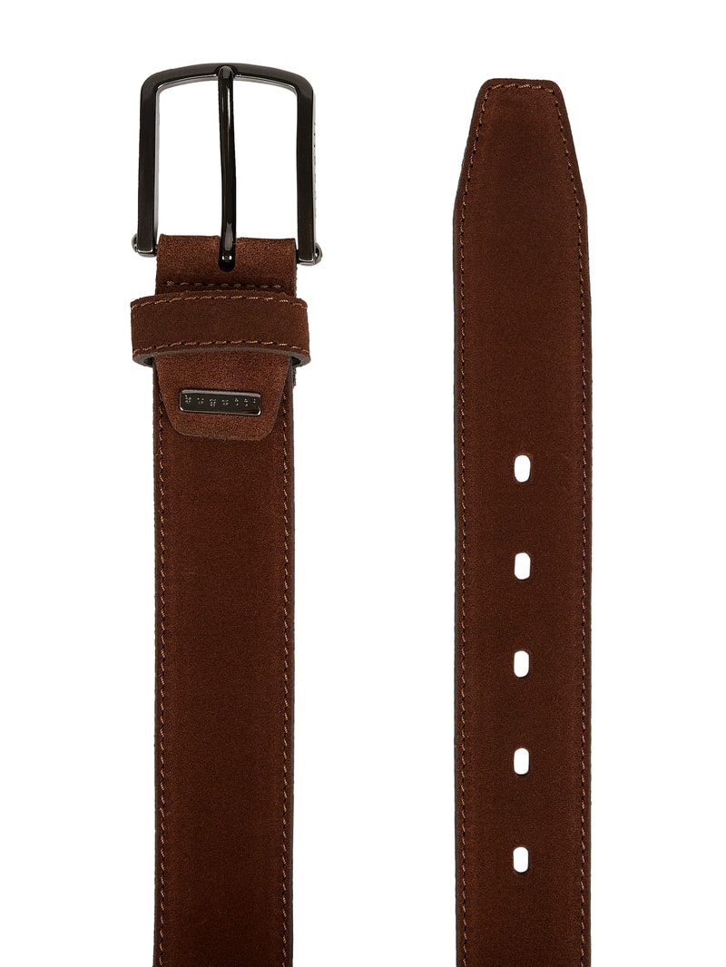 Gürtel aus Veloursleder in mittelbraun