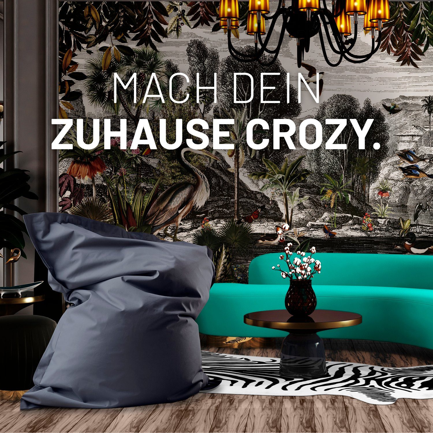 Lumaland Sitzsack Luxury Riesensitzsack XXL Bodenkissen, 380L 140x180cm waschbar wasserfest In-& Outdoor 5 Jahre Garantie