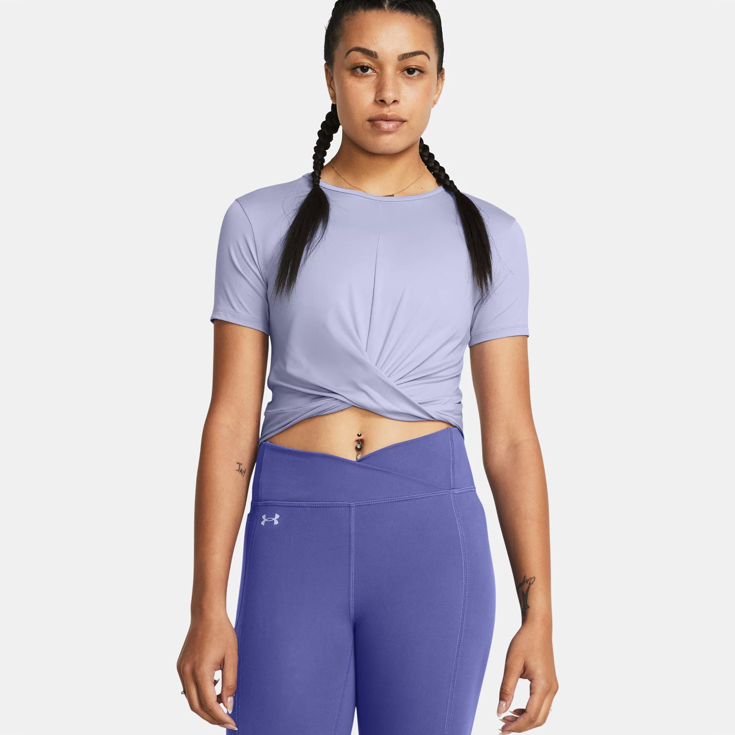 Motion Crossover Crop T-Shirt Damen - Lila